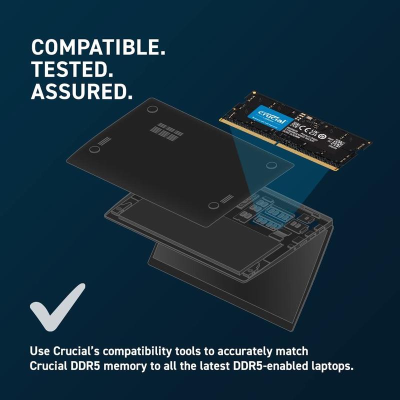 Memória Crucial RAM 16GB DDR5 4800MHz CL40 para laptop - Memória